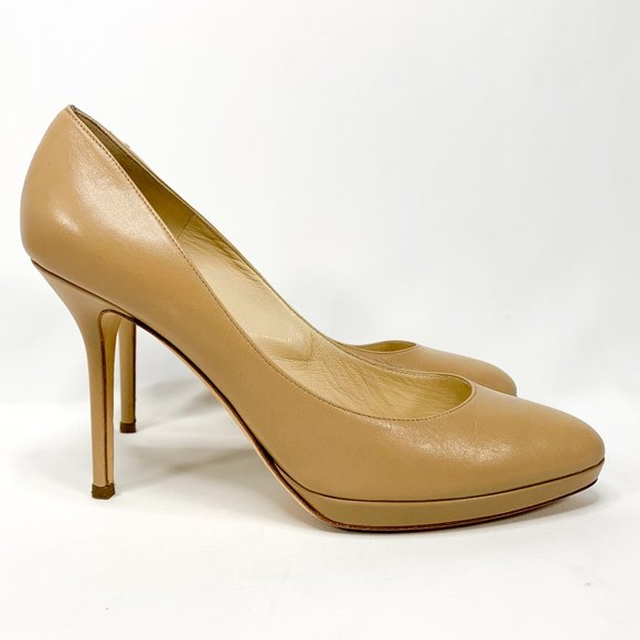 Jimmy Choo Shoes - JIMMY CHOO Khaki Tan Pump Stilettos Pointed Toe